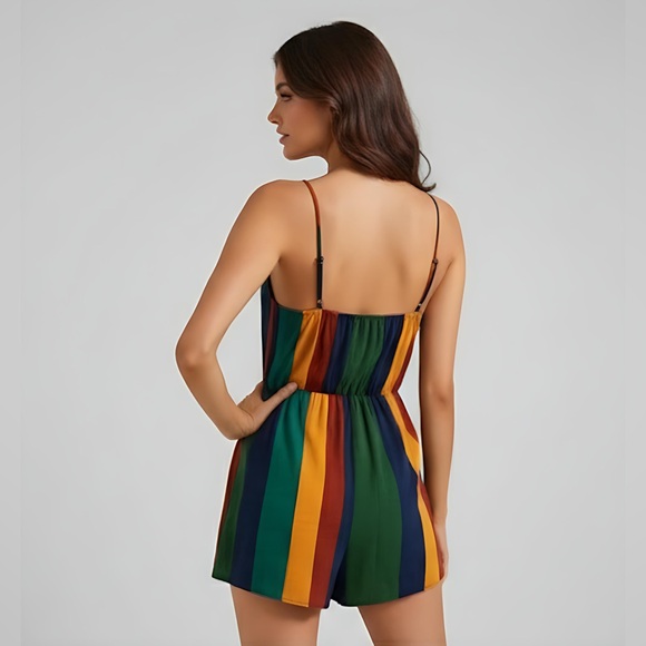 Multi Colour Striped Romper - Picture 4 of 6